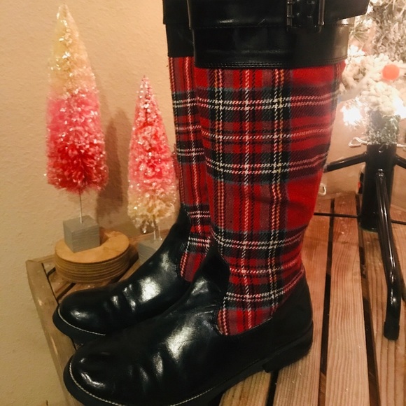 Tartan Plaid Boot English Riding Short style 5.5 Steampunk Grunge - Picture 3 of 8